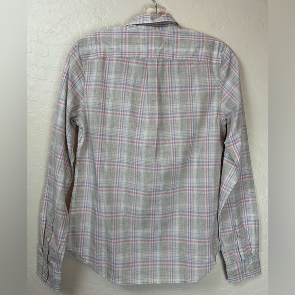 NEW UNTUCKit The Chasseles Plaid Button Up Long Sleeve Cotton Gray/Pink 2 0975 - Picture 5 of 8